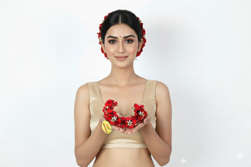 Ritzkart Flower Hair Bun Beautiful Hair Gajra Accessories for Women, Artificial Flower Gajra Hair Bun for Occasion/Festival 20 Gram (Pack of 1)