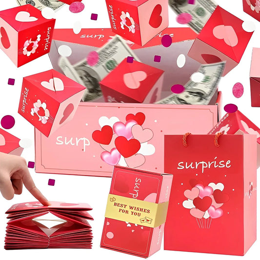 Surprise Box Gift Box Explosion Gift Box Surprise Bounce Box Diy Folding Paper Box Money Box Birthday Christmas Anniversary Gift