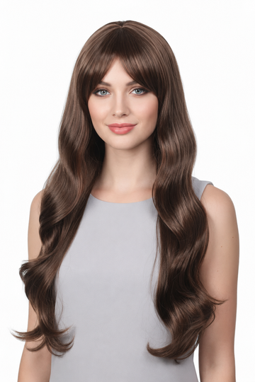 Ritzkart Soft & Silky Natural Hair Wig 32 Inch Long & Wavy Golden Brown Hair Synthetic Women Wig( 0791 )