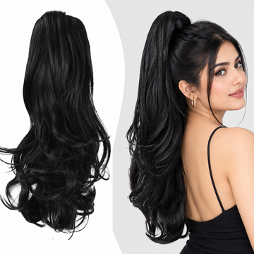 Ponytail Extension with Claw Clip 25-Inch Synthetic Long Wavy Soft Hair Fake Ponytail Easy-to-Attach, Voluminous, and Natural-Looking Hairpiece for Women, Perfect for Instant Glam and Everyday Elegance