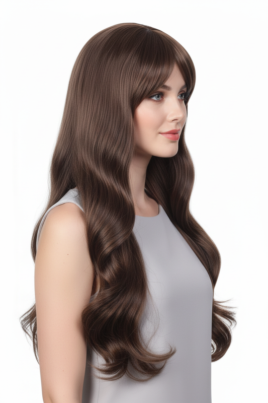 Ritzkart Soft & Silky Natural Hair Wig 32 Inch Long & Wavy Golden Brown Hair Synthetic Women Wig( 0791 )