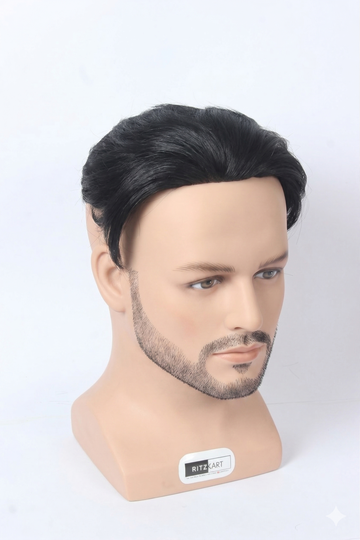 Hair Topper for Men 6x6 Inch Clip-On Natural Looking Synthetic Silk Base Hair Topper for Bald Areas Receding Hairline and Forehead Coverage – Realistic Lightweight Topper for Men