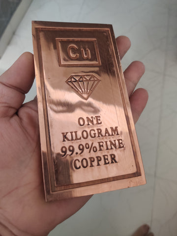 Ritzprime 1 KG 99.9% Pure ETP Grade Copper Bar | Buy Copper Online India