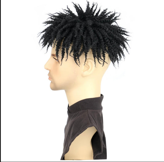 1 pc Afro Tight Curly Synthetic Men's Wig Hair Dreadlocks toupee wigs Mechanized chemical fiber wig cover for black man