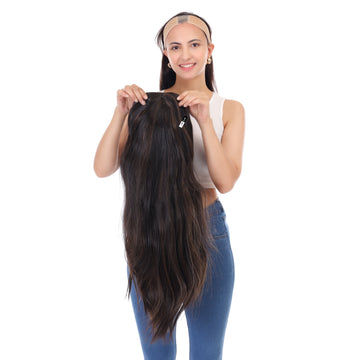 Long Straight Hair Centre Hair Line Synthetic Hair Glue less Wig for Women. Enjoy the perfect blend of style, comfort, and convenience Size - 30 Inch Brand By Ritzkart