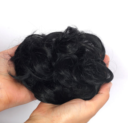 Ritzkart Messy Curly Hair Bun for Women with Claw Clip & Curly Tail Voluminous Synthetic Juda Hair Extension Free Size Easy to Apply