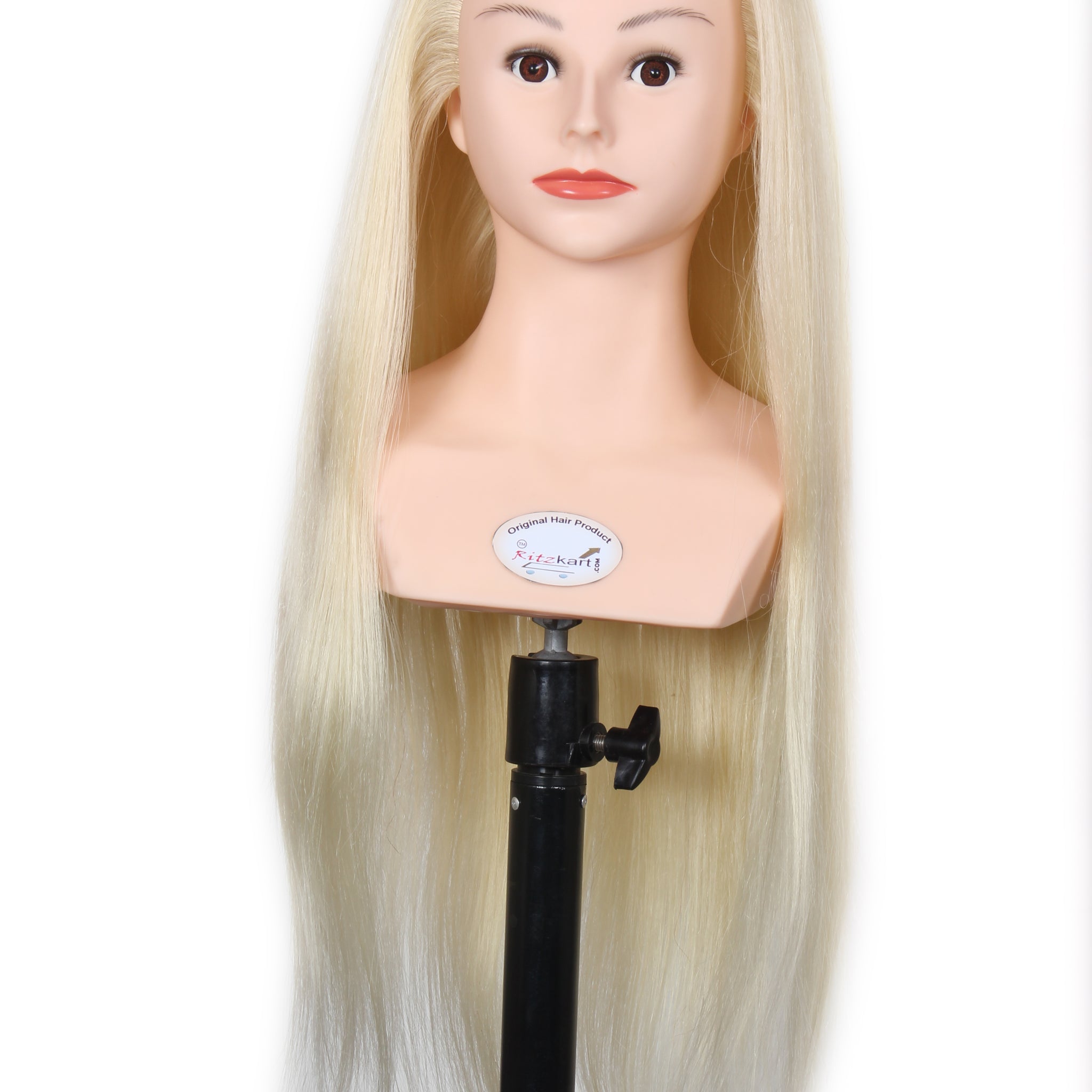 Ritzkart 32 Inch Long Hair Off-White Color Animal Mix Hair 85%: Straight Hair Shoulder Dummy Elevate Your Hair styling Game for a Bright Future in Style!"
