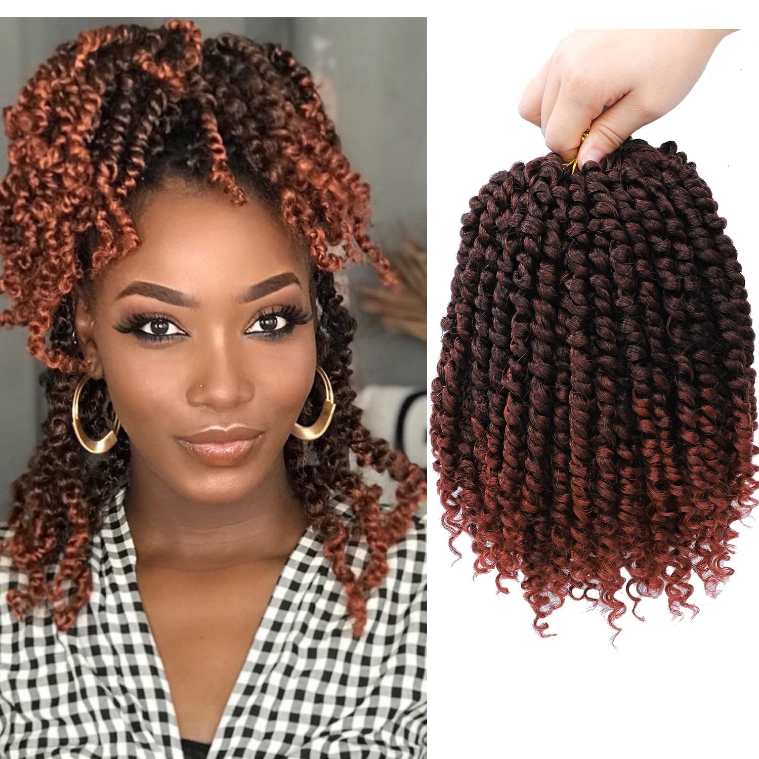 Twist Braid Synthetic Hair Extensions: Fluffy Bohemian Braids Low Temperature Kanekalon Fiber for a Soft, Natural Look, Ideal for Effortless Styling and Versatile Hair Designs Size = 10-Inch Brand By Ritzkart