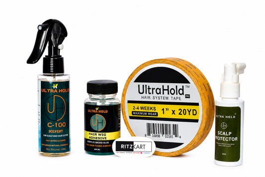 Ritzkart Ultra Bond Hair System Care and Attachment Accessories, Wig Adhesive, Hair Tape, Solvent and Scalp Protector for Wigs, Toupees and Hair Replacement Systems