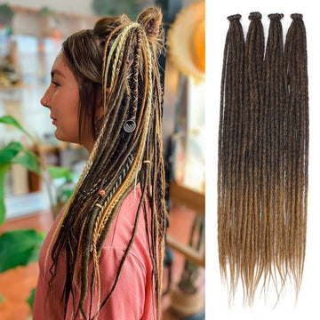 Ritzkart 36 Inch Dreadlock Extensions - 12 Strands of Natural Color Soft Long Dreads, Handmade Loc Extensions for Men & Women, Durable & Lightweight Hairpieces for a Stylish Look, Synthetic Dread Extensions