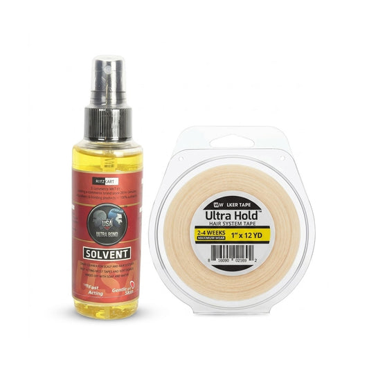 Ritzkart Hair System Combo: Ultra Bond Solvent Remover (118ml) & Waaker Tape Ultra Hold Hair Patch Tape (1" x 12 Yd) Safe Effective Solution for Front Lace Wigs Toupees & Hairpieces