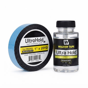 Ultra Hold Hair System Combo – 100ml Hair System Adhesive Glue + Double Sided Black Cotten Tape For More Natural Front Scalp Strong Hold for Hair Patch, Toupee, Wig & Hair System Long Lasting