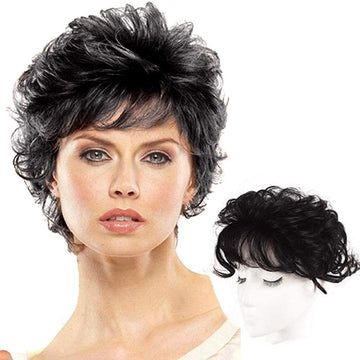 Ritzkart 5x5 Men-Women Both Short Curly/Fluffy Natural Color 3 Clip On Real Human Hair Topper/Hair Pieces For Thinning Hair