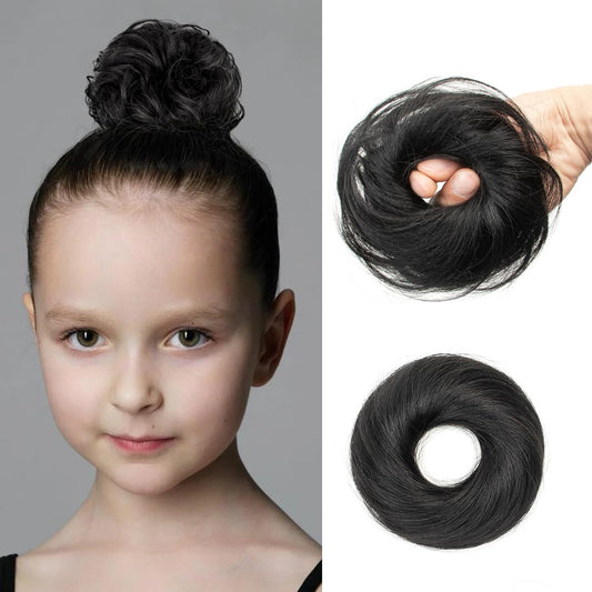 Ritzkart Human Hair Messy Bun Soft Hair Elastic Band Fluffy & Straight Style Hair Rubber Bun For Women & Girls