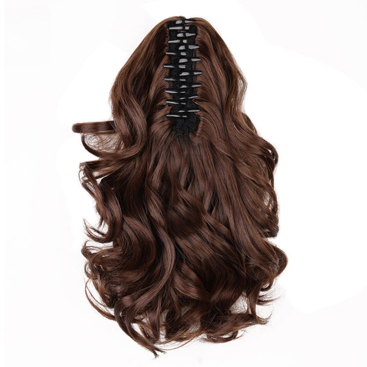 Claw Ponytail Hair Extension 12 Inch Short Synthetic Wavy Ponytail Hair Extension for Women Curly Hair Ponytail with Secure Clip Claw Natural-Looking Long Hairpiece for Easy Styling