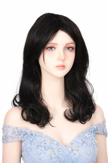 Ritzkart 18 Inch Curly Style Natural Black Synthetic Medium Glueless Hair Wig for Women, combining style, comfort, and convenience in one beautiful package.