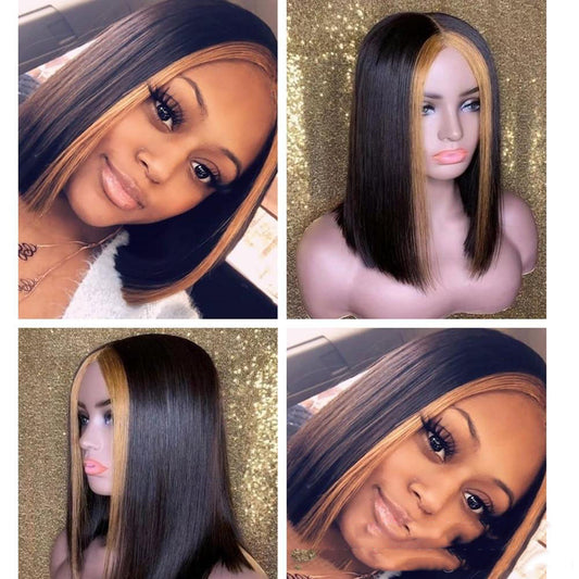 Highlight Ombre  Transparent Lace Wig Human Hair