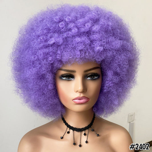 Short Hair Curly Headgear Wig With Bangs