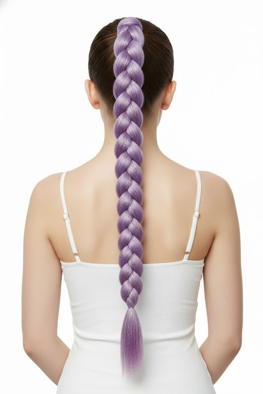 Braided Ponytail/Parranda Choti 25 Inch Long Hand-Tied Hip-Hop Twist Braid Glitter Mix Synthetic Hair Tie Ponytail Lightweight Hair Extension Hairpiece for Women Stylish Hair Accessory
